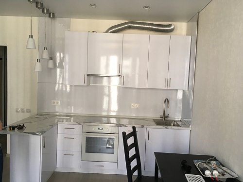 Кухня угловая белый глянец